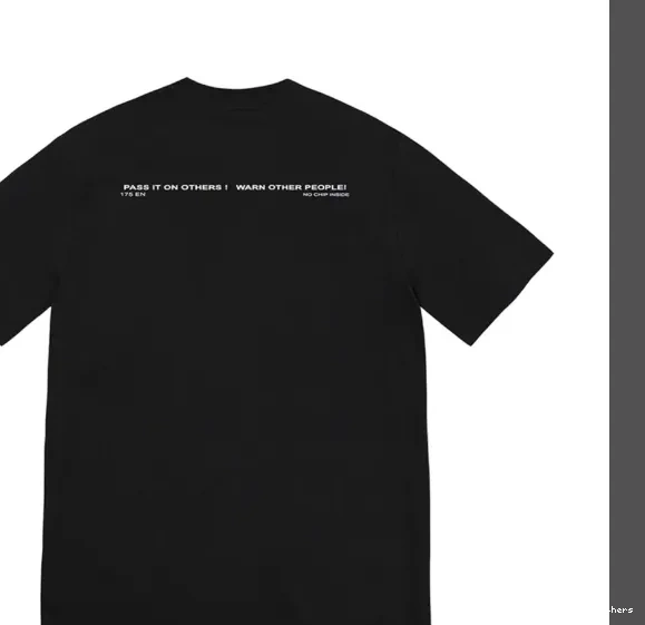 T-shirt S Tee XL Banner White Warning Logo Short M L Warning Black and sleeved 22FW 0624